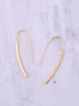 thumb Titanium With Gold Plated Simplistic Irregular Hook Earrings 2