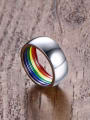 thumb Personality Multi Color Geometric Shaped Enamel Ring 2