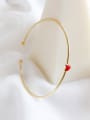 thumb Pure silver Fashion Red Epoxy Love Gold Plated Bracelet 3