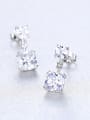 thumb 925 Sterling Silver With Cubic Zirconia Delicate Square Stud Earrings 3