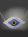 thumb Fashion Blue Eye Rhinestones Pendant Alloy Necklace 0