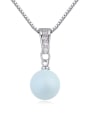 thumb Simple Imitation Pearl-accented Crystals Pendant Alloy Necklace 3