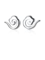 thumb 925 Sterling Silver With Platinum Plated Cute snails  Stud Earrings 0