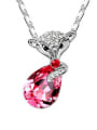 thumb Personalized Water Drop austrian Crystal Fox Pendant Alloy Necklace 3