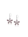 thumb Copper Alloy White Gold Plated Fashion Flower Crystal drop earring 0