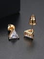 thumb Copper With 18k Gold Plated Simplistic Triangle Stud Earrings 0