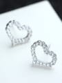 thumb Hollow Heart Micro Pave Simple Stud Earrings 2