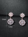 thumb Copper With Platinum Plated Simplistic Flower Drop Earrings 3