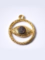 thumb Personalized Eye-shaped Crystal Gold Plated Pendant 2