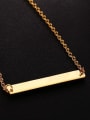 thumb Exquisite Gold Plated Geometric Shaped Titanium Necklace 2