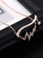 thumb 18K Rose Gold S925 Silver Zircon Necklace 1