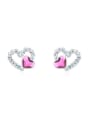 thumb Tiny Heart austrian Crystals Alloy Stud Earrings 0