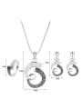 thumb Alloy White Gold Plated Fashion Rhinestone Two Pieces Jewelry Set 3