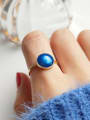 thumb Sterling silver sea blue open adjustable ring 1