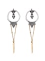 thumb Retro Round Geometric Shaped Western Style Drop Earrings 0