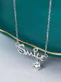 thumb 925 Sterling Silver With Platinum Plated Personality Monogrammed Necklaces 3