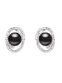 thumb Fashion Imitation Pearls Shiny Crystals-studded Alloy Stud Earrings 0