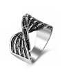 thumb Personality Link Shaped Silver Plated Men Ring 0