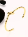 thumb Open Design Gold Plated Knot Shaped Titanium Bangle 2