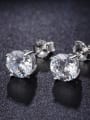 thumb Shining AAA Zircons Elegant Silver Stud Earrings 1