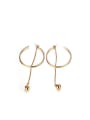 thumb Personality Round Shaped Gold Plated Titanium Drop Earrings 0