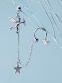 thumb 925 Sterling Silver With Platinum Plated Simplistic Angel Drop Earrings 0