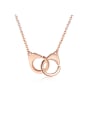thumb 925 Sterling Silver With Rose Gold Plated Simplistic Round Interlocking  Necklaces 0