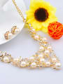 thumb Elegant Imitation Pearls Rhinestones Alloy Two Pieces Jewelry Set 2