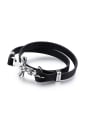 thumb Punk style Personalized Two-band Artificial Leather Bracelet 0