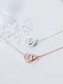 thumb 925 Sterling Silver With Rose Gold Plated Simplistic Round Necklaces 2