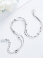 thumb Simple Tiny Beads Double Layer 925 Silver Bracelet 2
