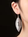 thumb Ethnic Leaf-shaped Silver Handmade hook earring 1