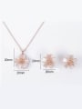 thumb Alloy Rose Gold Plated Fashion Opal Flower-shaped Two Pieces Jewelry Set 3