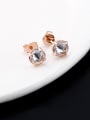 thumb Fashion 925 Sterling Silver Zircon Rose Gold Anti-allergic stud Earring 1