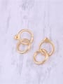 thumb Titanium With Gold Plated Simplistic Hollow  Round Drop Earrings 2