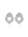 thumb Hollow Geometric Fashion Zircons Stud Earrings 0