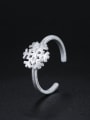 thumb 925 Sterling Silver Simple Snowflake Opening Ring 0