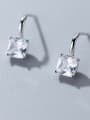 thumb 925 Sterling Silver With Cubic Zirconia Delicate Geometric Stud Earrings 2