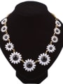 thumb Fashion Acrylic-covered Flowers Rose Gold Plated Alloy Necklace 2