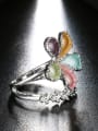 thumb Fashion Colorful Flower Silver Plated Alloy Ring 1