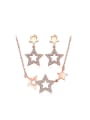 thumb Elegant Star Shaped AAA Zircon Two Pieces Jewelry Set 0