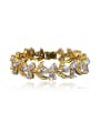 thumb Temperament 18K Platinum Plated Flower Shaped Zircon Bracelet 0