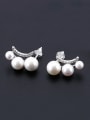 thumb Fashion Artificial Pearls Zircon Stud Earrings 2
