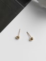 thumb Pure silver gold water drop bead studs 2