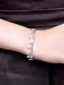 thumb Simple Crown Silver Plated Opening Bangle 1
