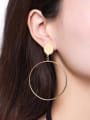 thumb Exaggerated Gold Plated Round Shaped Stainless Steel Drop Earrings 1