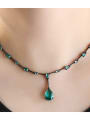 thumb Copper With Glass stone Trendy Water Drop Necklaces 1