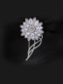 thumb Flower Shaped Crystal Brooch 2