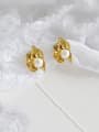 thumb 925 Sterling Silver With Gold Plated Personality Irregular Stud Earrings 4