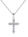 thumb 925 Sterling Silver With Cubic Zirconia Personality Cross Necklaces 0